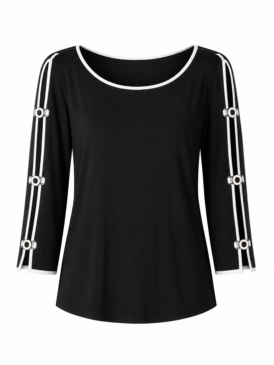 Cable & Gauge Tops - Cable & Gauge NWT black cold shoulder grommet top, large